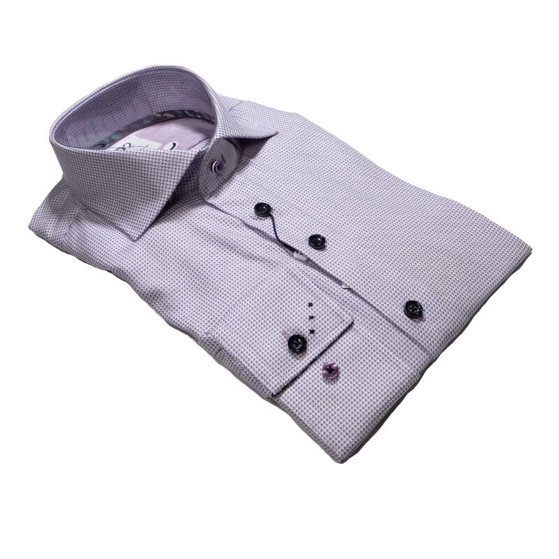 R2 purple dogtooth check shirt from Gabucci Bath