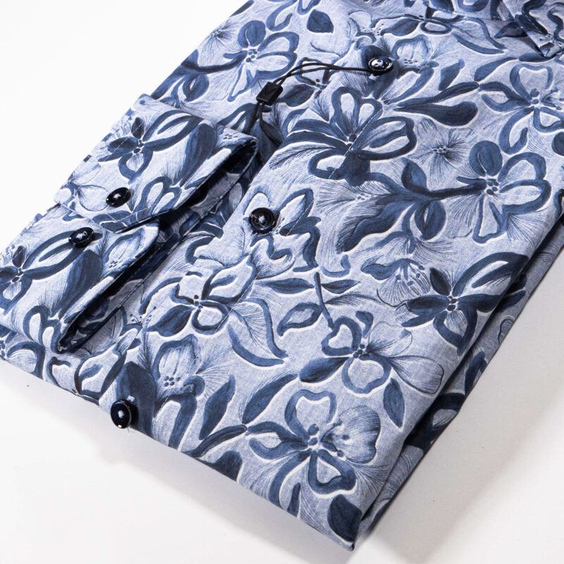 Venti blue shirt with large blue flower design. From Gabucci Menswear Bath