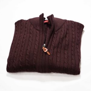 Maroon Wilson and Sloane zip in a merino wool and acrylic 50/50 mix. Perfect for keeping warm and smart this winter. The ideal Christmas gift for him.