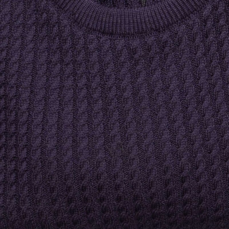 Mulberry Wilson and Sloane cable knit jumper in a merino wool and acrylic 50/50 mix. Perfect for keeping warm and smart this winter. The ideal Christmas gift for him.