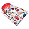 Claudio Lugli white shirt with electric guitars and a red lining