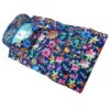 R2 dark blue shirt with illustrations of summer flowers on Texta Italian cloth