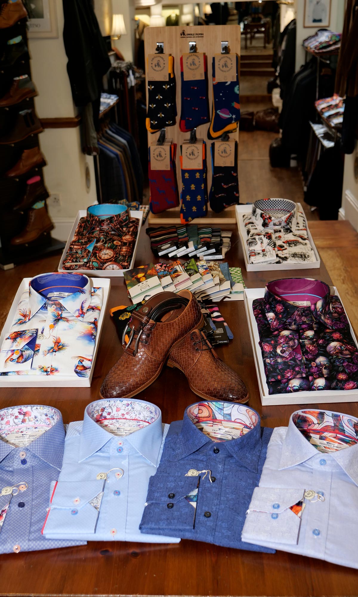 shirt display at Gabucci Menswear Bath