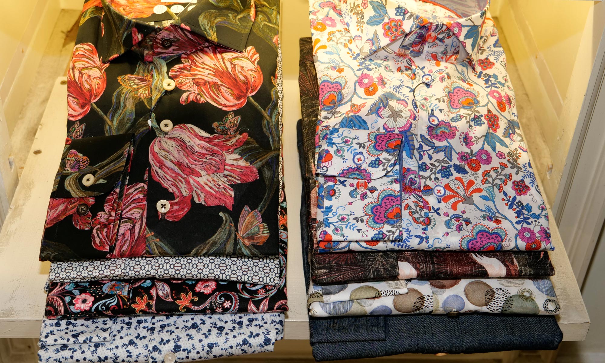 shirt display at Gabucci Menswear Bath