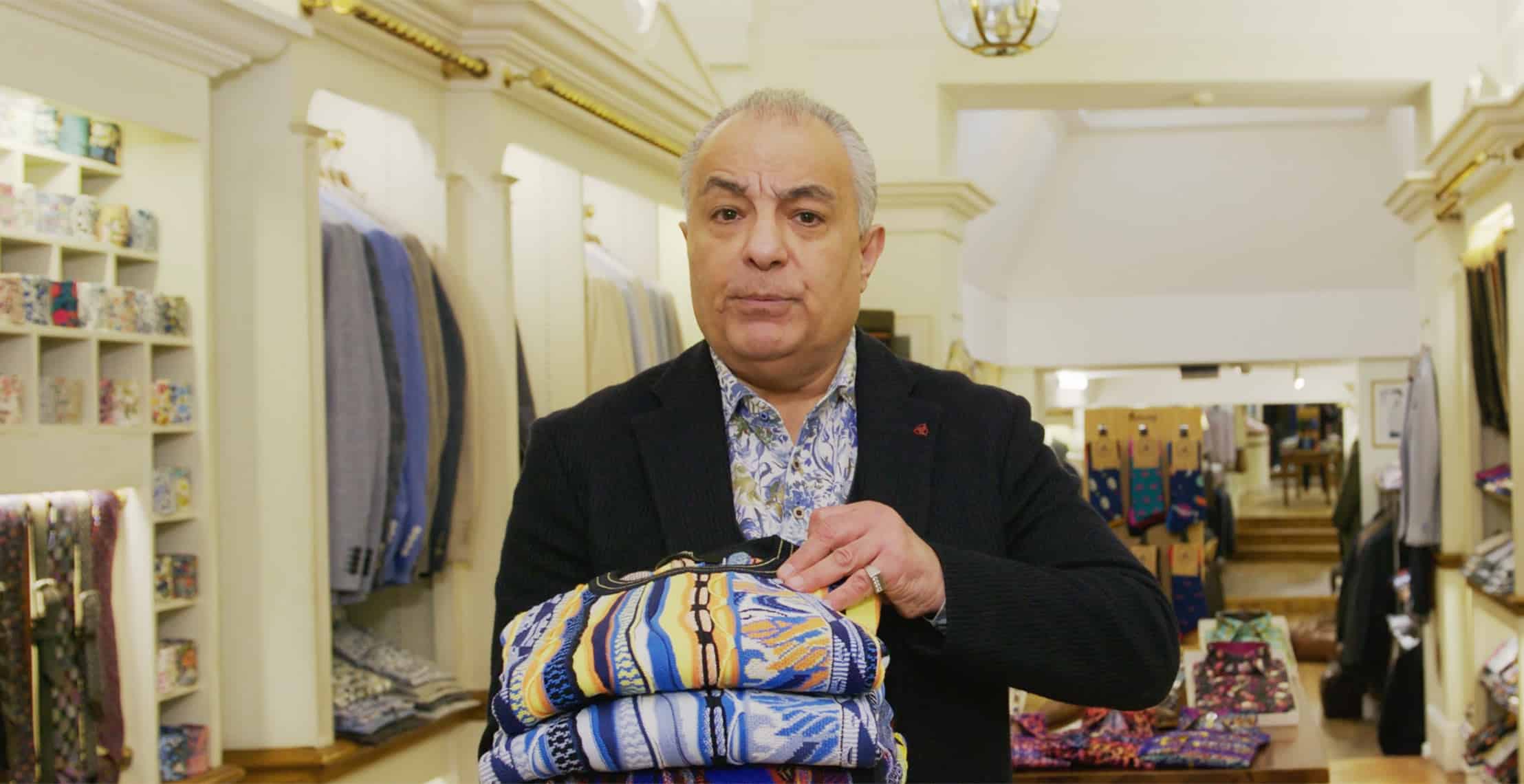 Ali at Gabucci outlining new seasons knitwear for 2026