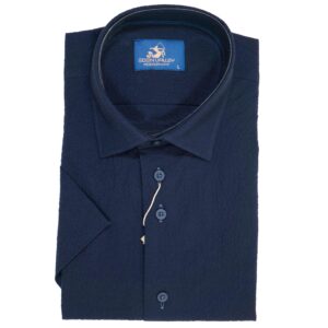 Eden Valley navy short sleeved shirt from Gabucci Menswear, Bath