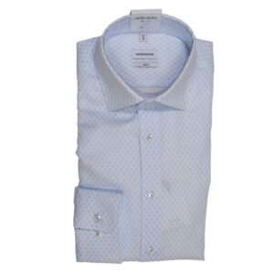 Siedensticker white shirt with a pale blue flower design, from Gabucci Menswear in Bath