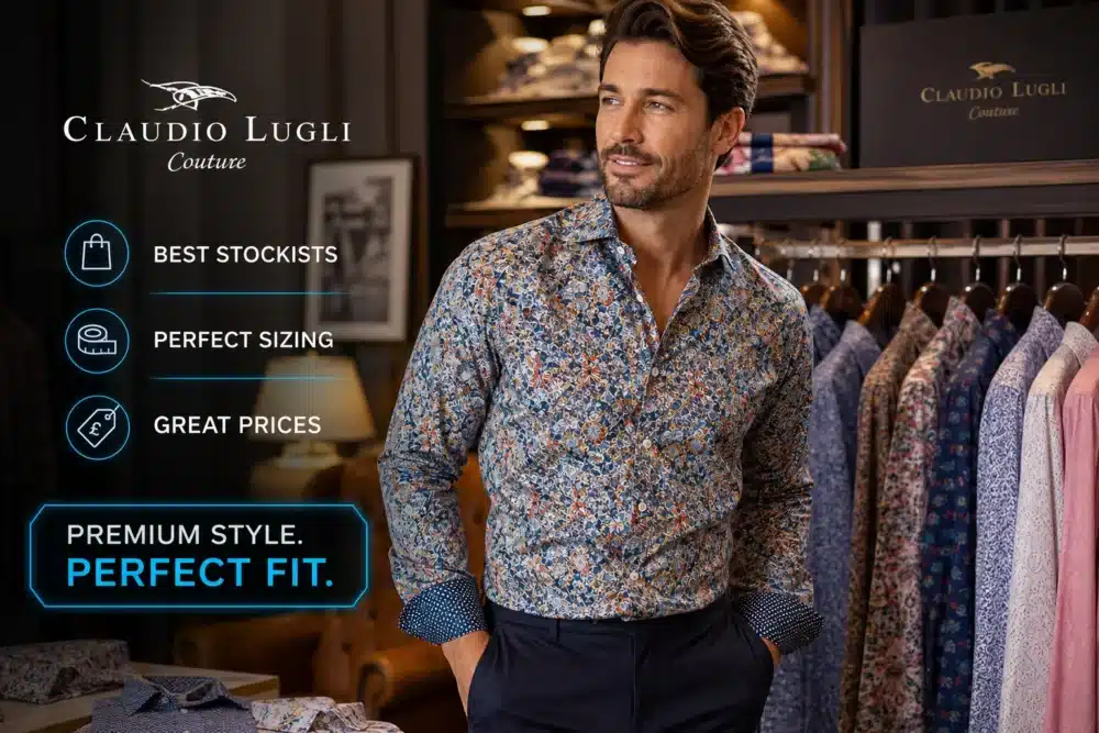 AI generated image of Claudio Lugli stockist produced for Gabucci Menswear Bath