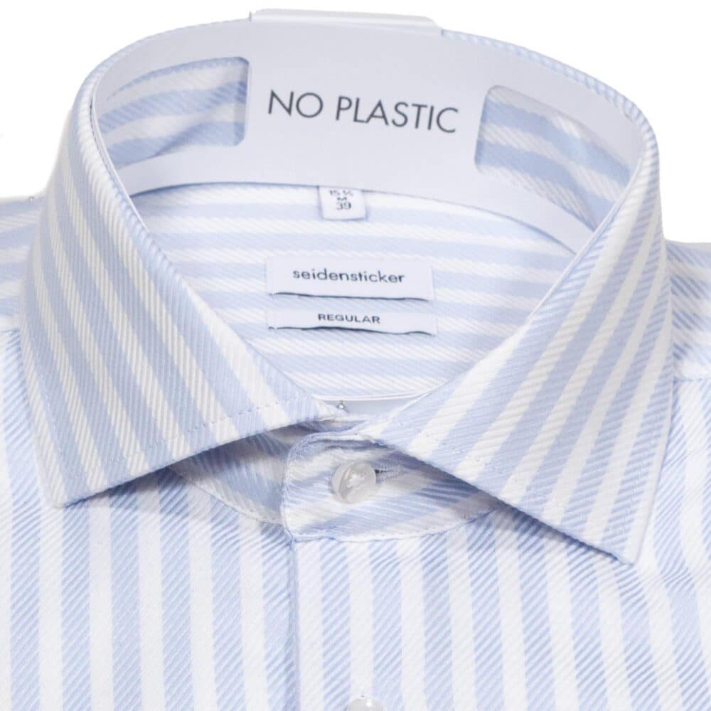 Siedensticker shirt with environmentally friendly cotton and no plastic packaging, from Gabucci Menswear in Bath