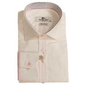 Claudio Lugli white shirt with pink detailing, from Gabucci Menswear Bath